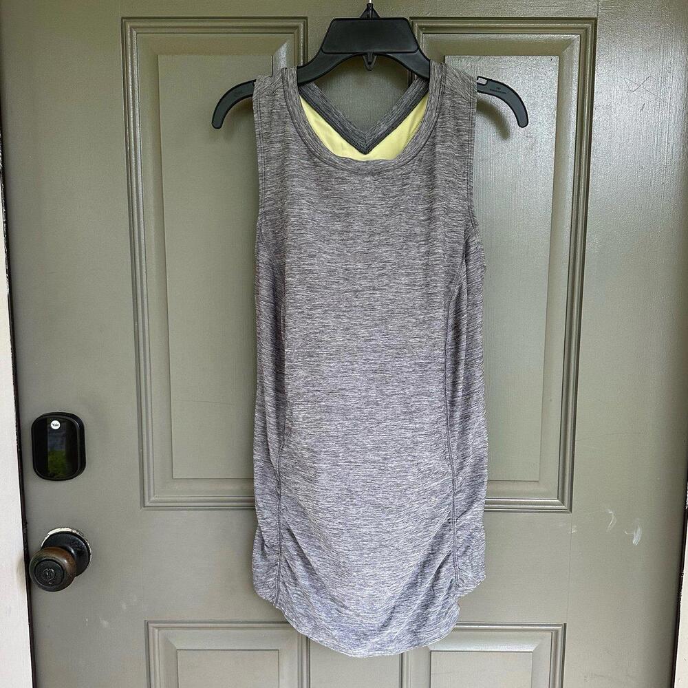 Duluth Trading Co Gray Tank Top with Yellow Lining
